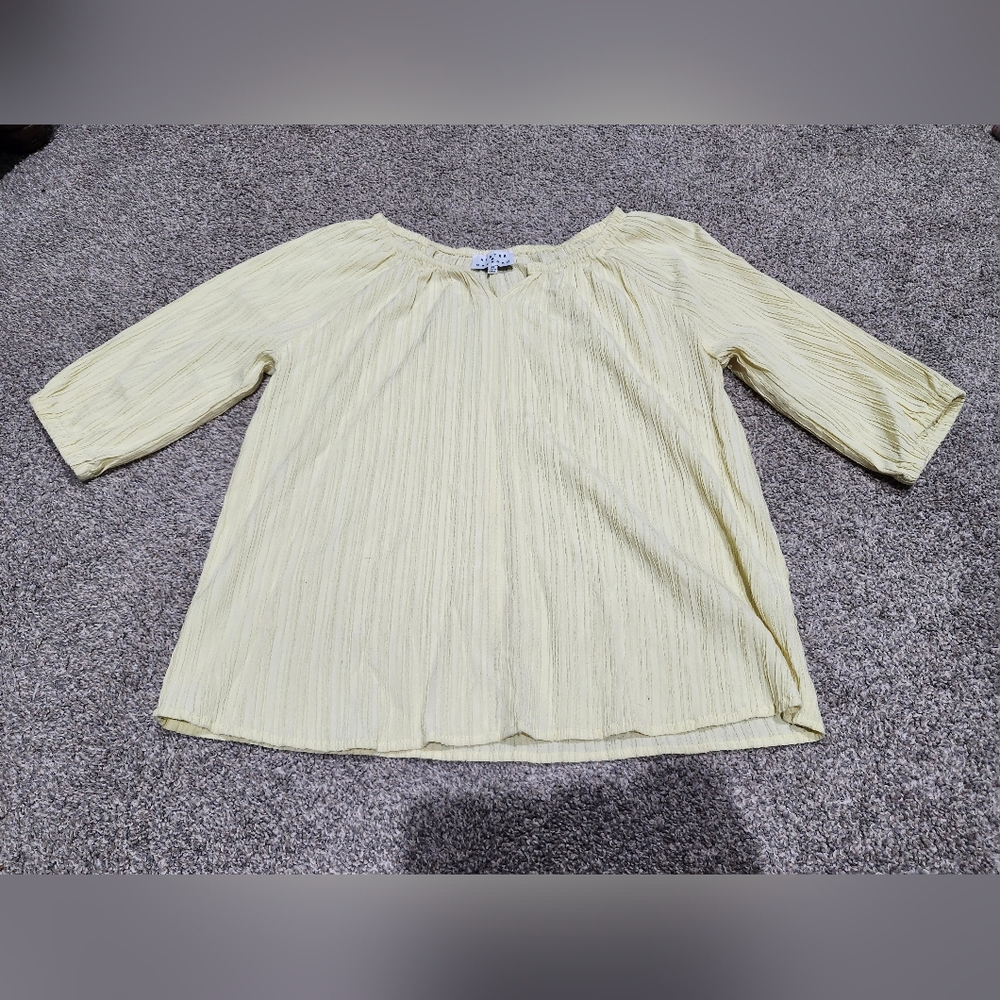 Hester And Orchard Elegant Light Yellow Women's Blouse Size Medium